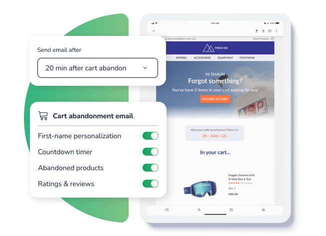 Trigger emails within 20 minutes of cart abandonment to recover lost revenue